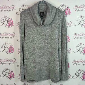 GAP turtleneck sweater comfy Women's Heather Gray Cowl Neck Sweater